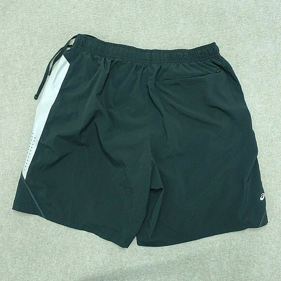 Asics Shorts Women's Large Lining Elastic Waist Black Polyester Running Jogging - Picture 2 of 7